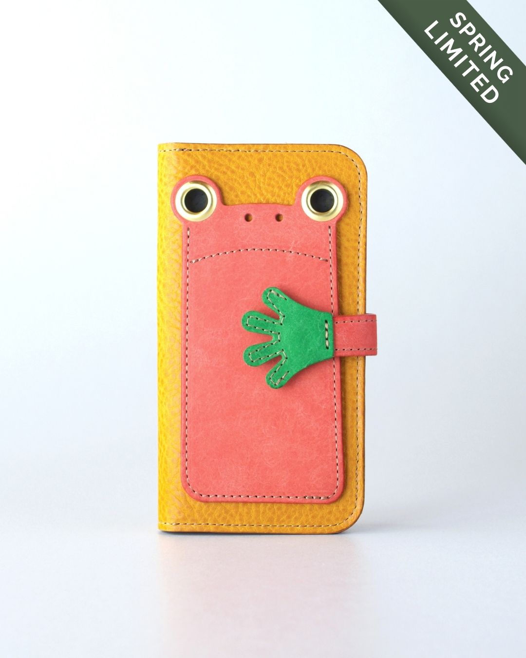 カエルの手帳型スマホケース『ケロPhone』春限定カラー　桜餅なカエル