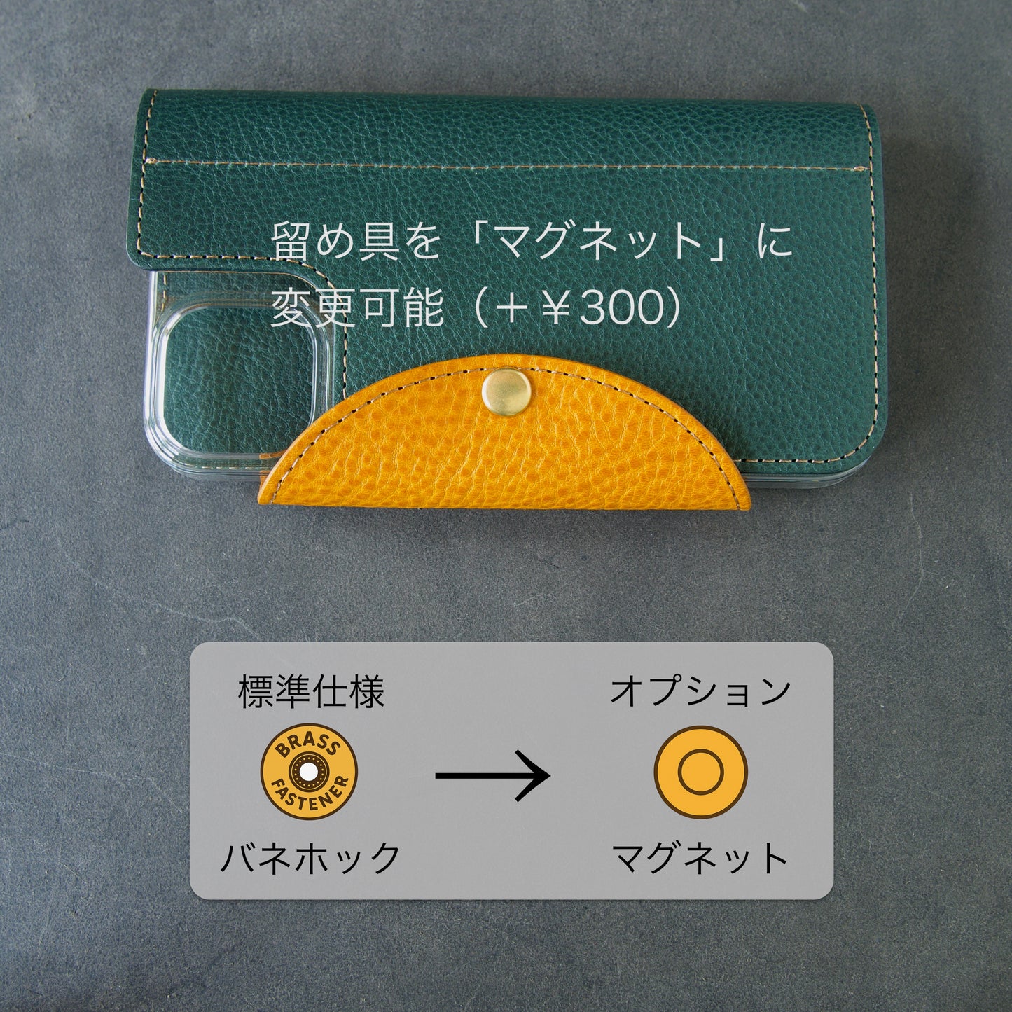 『Smartピョン』イエロー×ダークグリーン