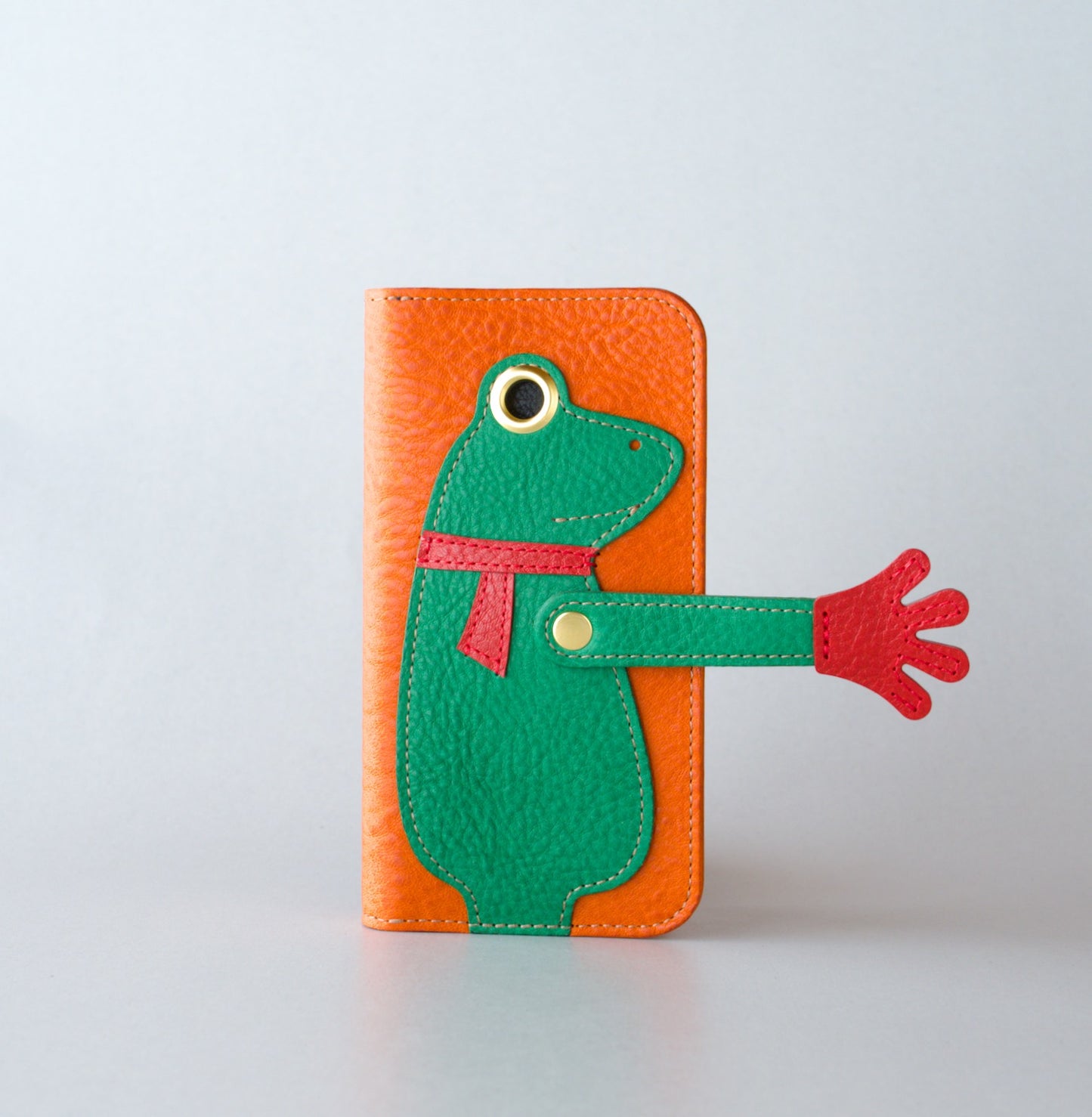 カエルの手帳型スマホケース『ケロならえ』iPhone対応