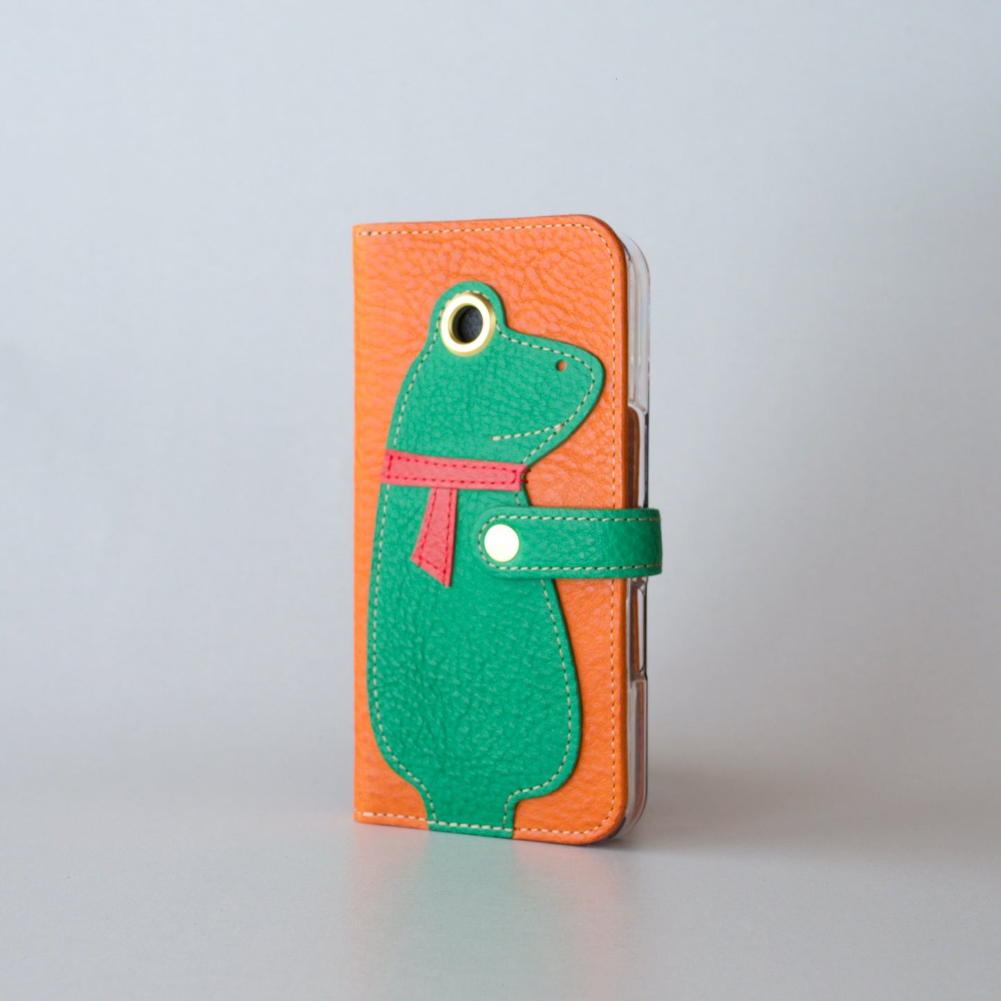 カエルの手帳型スマホケース『ケロならえ』iPhone対応