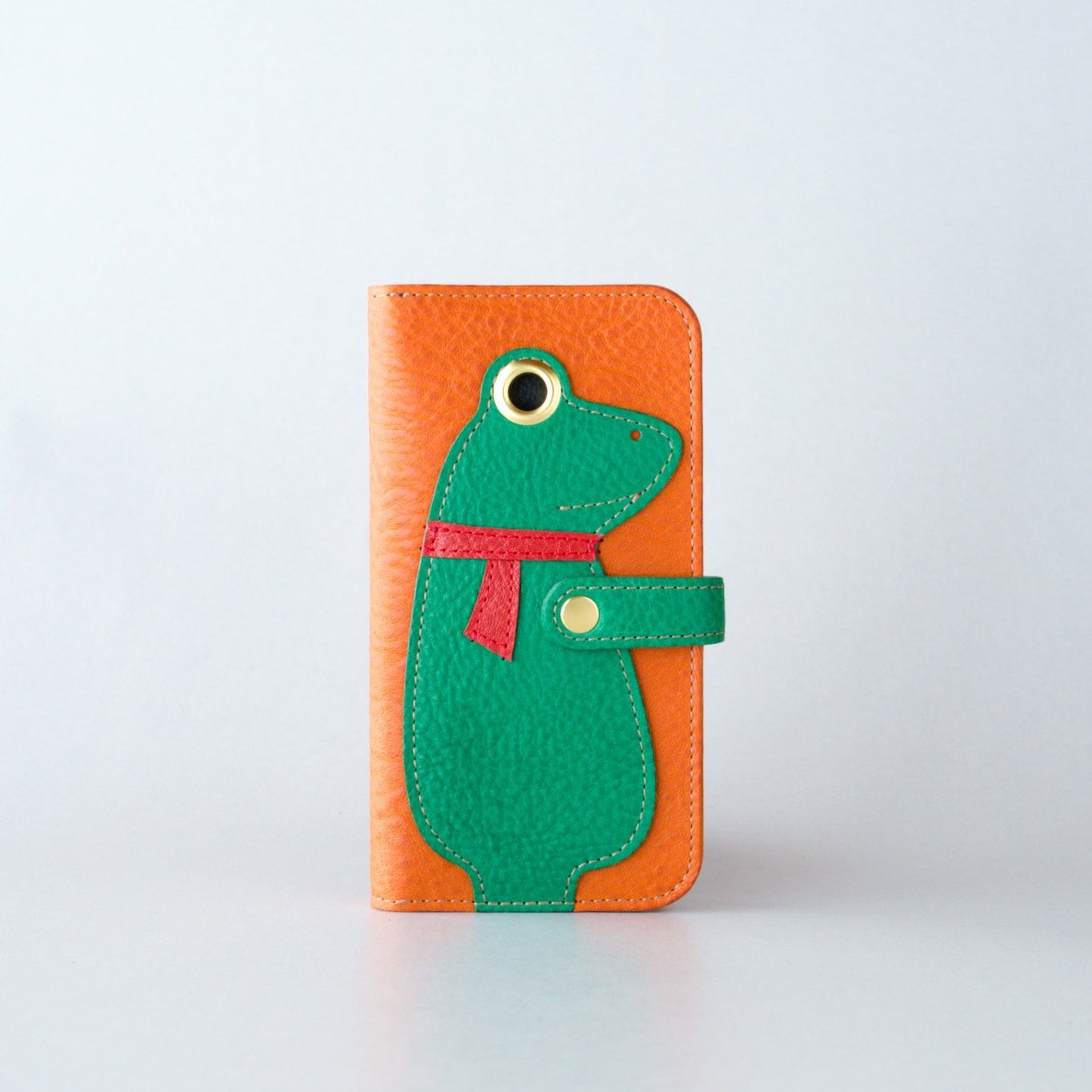 カエルの手帳型スマホケース『ケロならえ』iPhone対応