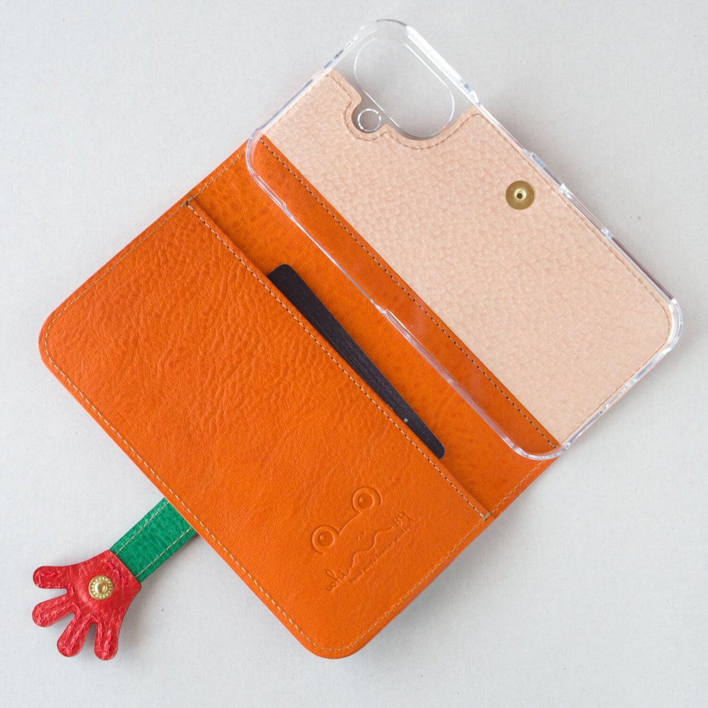 カエルの手帳型スマホケース『ケロならえ』iPhone対応