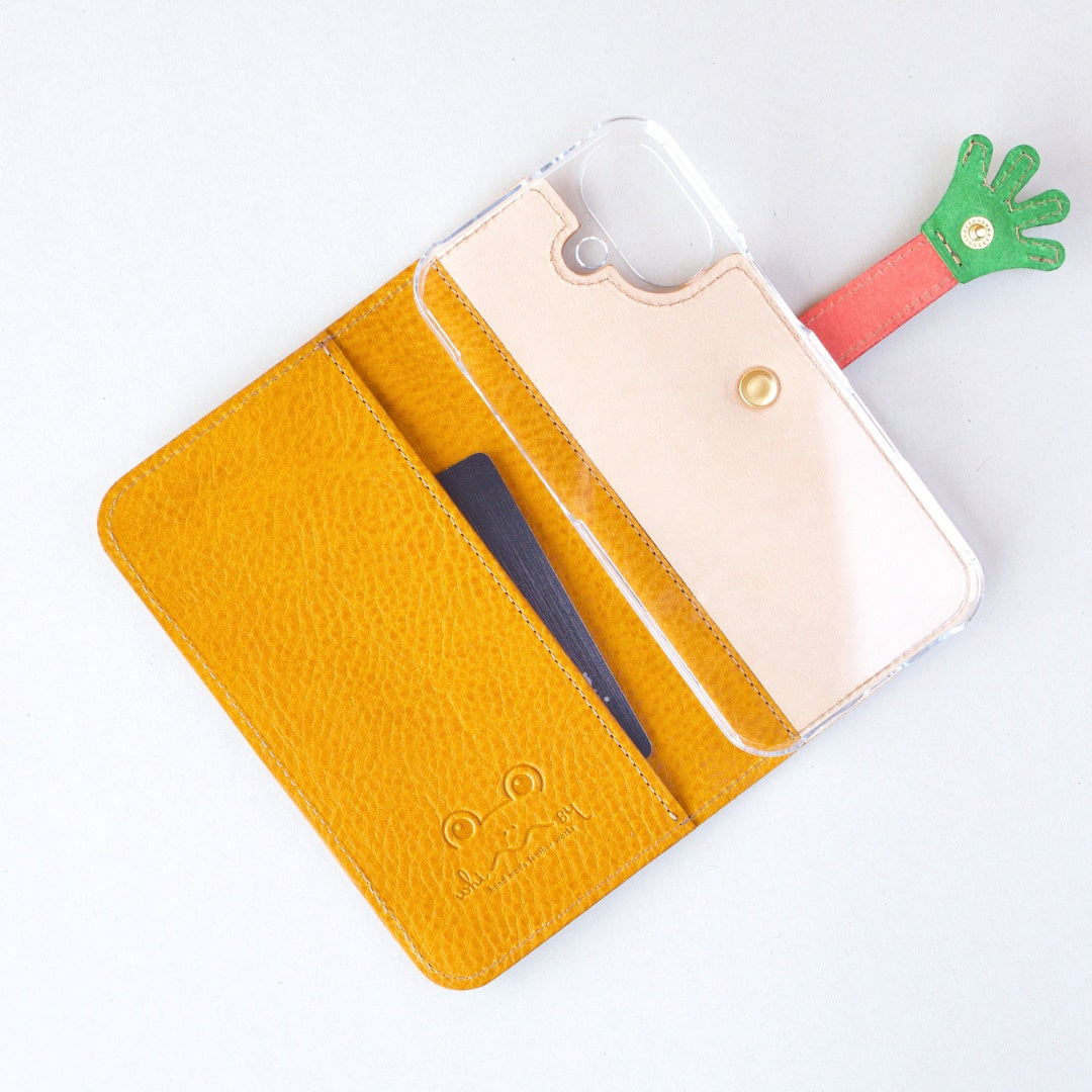 カエルの手帳型スマホケース『ケロPhone』春限定カラー　桜餅なカエル